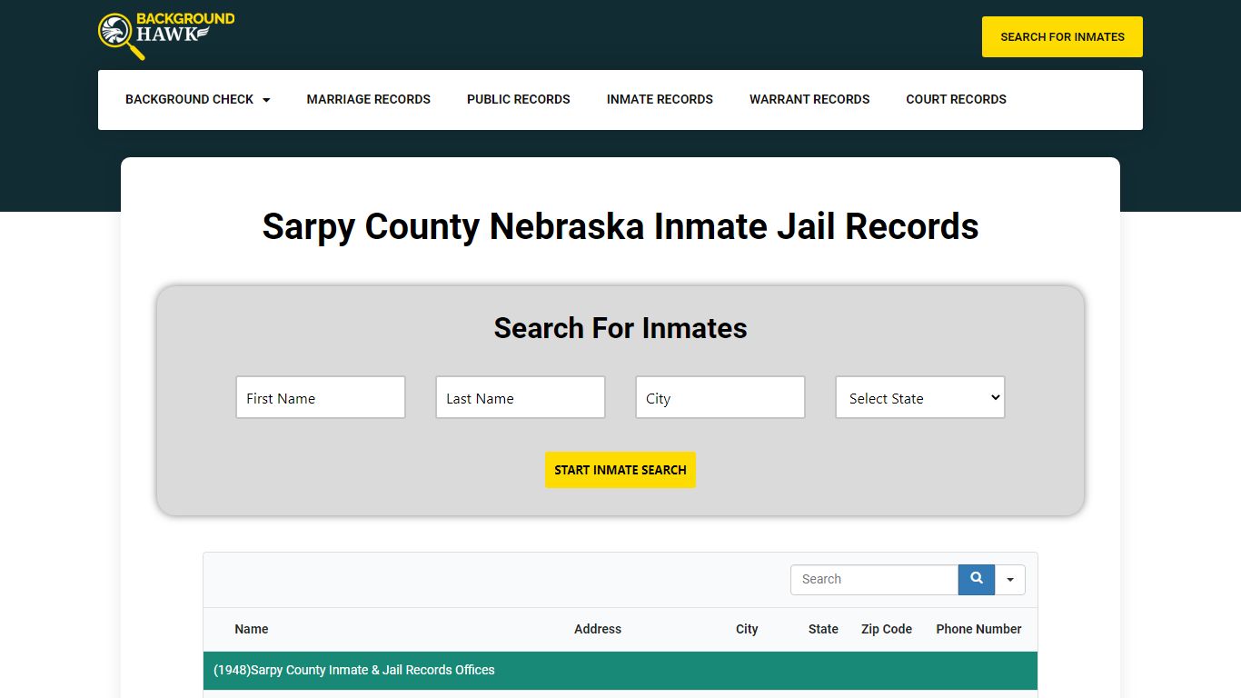 Inmate Jail Records in Sarpy County , Nebraska